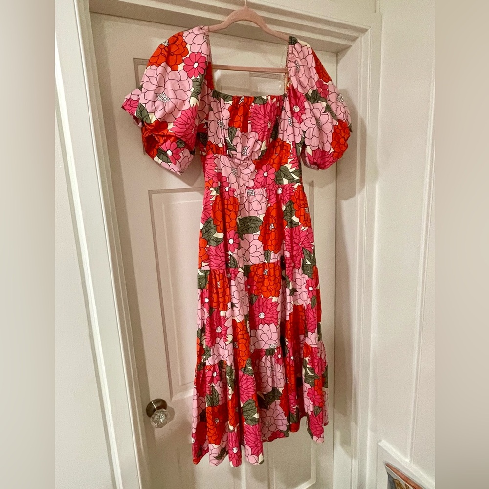 Listicle Coral Floral Dress Size L